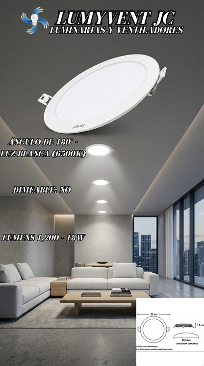 117918 LUMINARIA DE EMPOTRAR CIRCULAR 18W 6500K AKSI