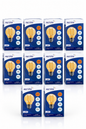 ALA-023 10 PIEZAS DE LÁMPARA LED DE FILAMENTO G45 BASE E26 2W ST64 ÁMBAR