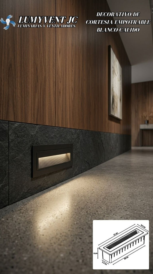 ADE-404 DECORATIVO DE CORTESIA EMPOTRABLE 10W NEGRO BC