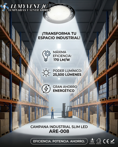 ARE-008 CAMPANA INDUSTRIAL SLIM LED 150W BLANCO FRÍO