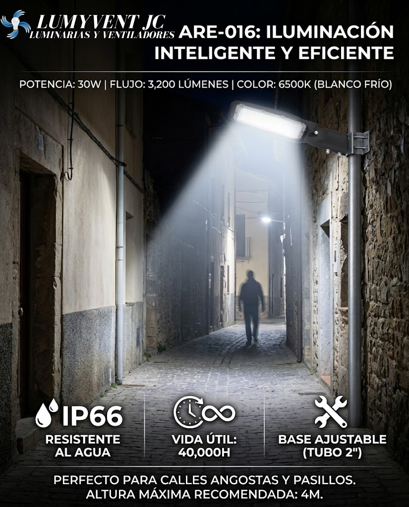 ARE-016 LUMINARIA LED PARA MURO TIPO CALLE 30W BLANCO FRÍO