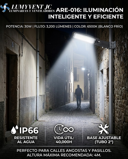 ARE-016 LUMINARIA LED PARA MURO TIPO CALLE 30W BLANCO FRÍO