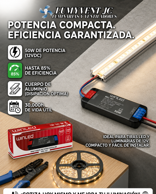 WEL-102 MINI FUENTE DE PODER 50W 12VCD DE SALIDA