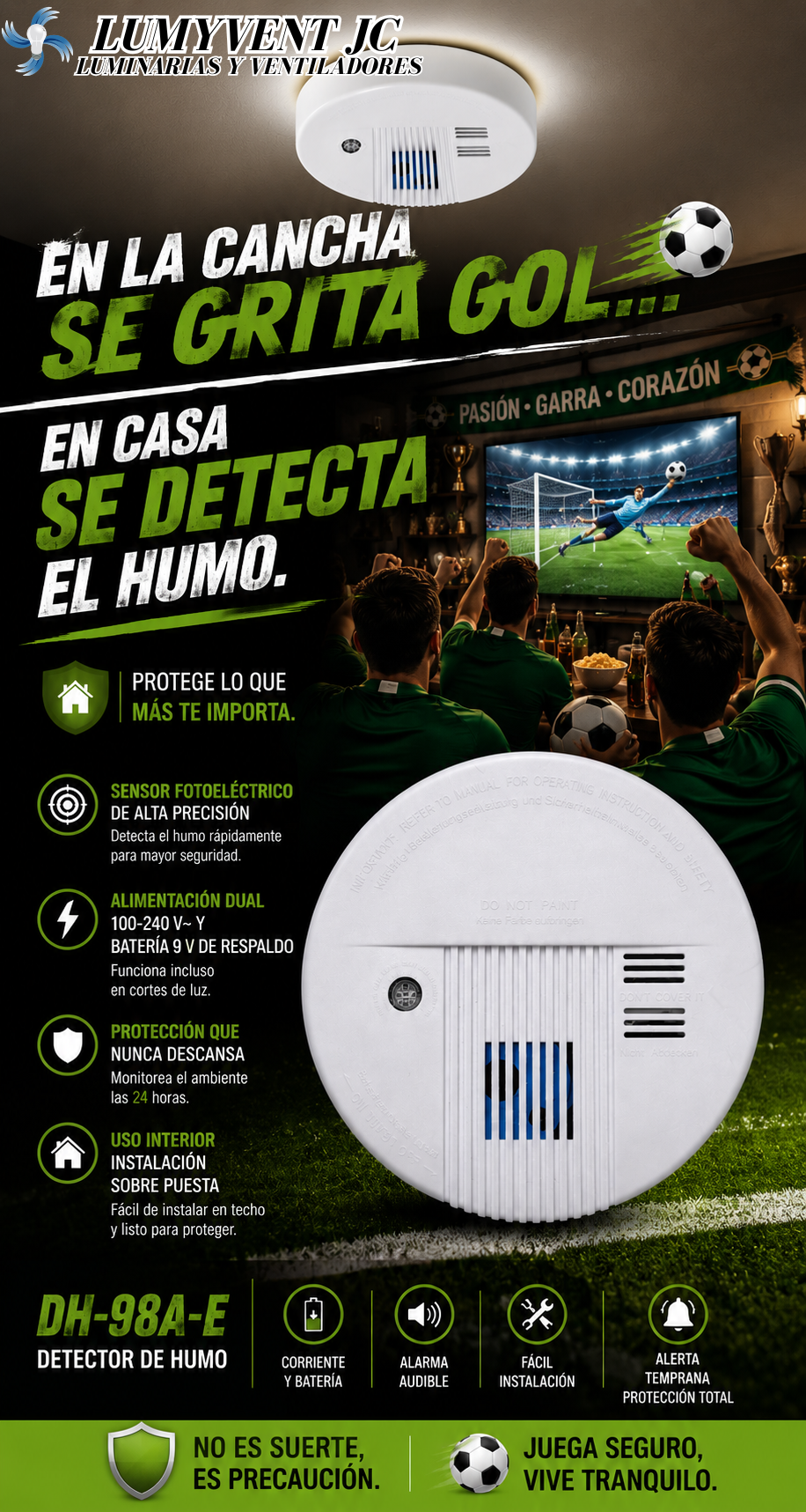 DH-98A-E DETECTOT DE HUMO, FOTOELECTRICO, - LumyventJC