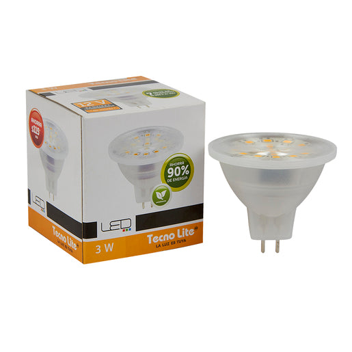 Foco EXN LED 3 W, Luz Cálida Brillante, 12 V, Base GX5.3, No atenuable