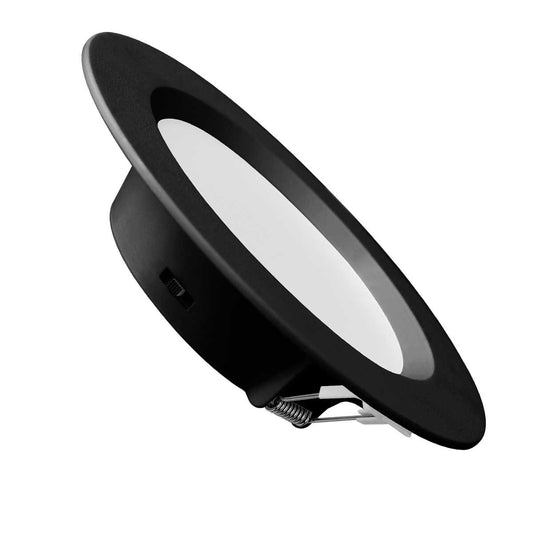 ADO-104 – PANEL REDONDO LED COLOR NEGRO 12W EMPOTRABLE 100-240VCA POLICARBONATO CCT 6500K 4000K 3000K - LumyventJC