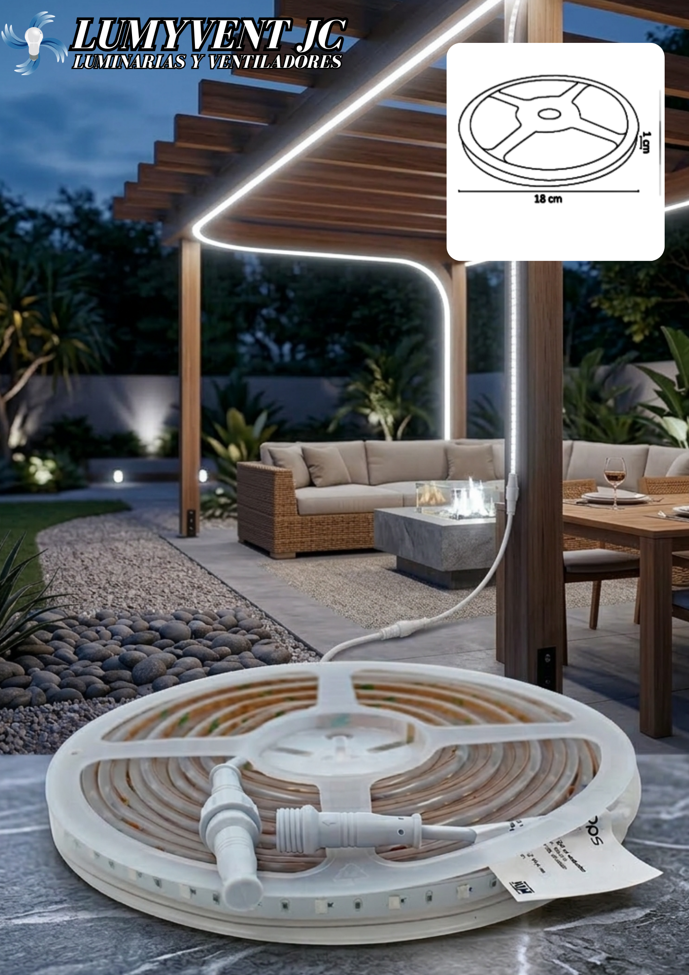 MLED-60-IP45-127V-CD/LD Tira Flexible 60 LEDs por Metro, 2835 SMD 127 V, Exterior - LumyventJC