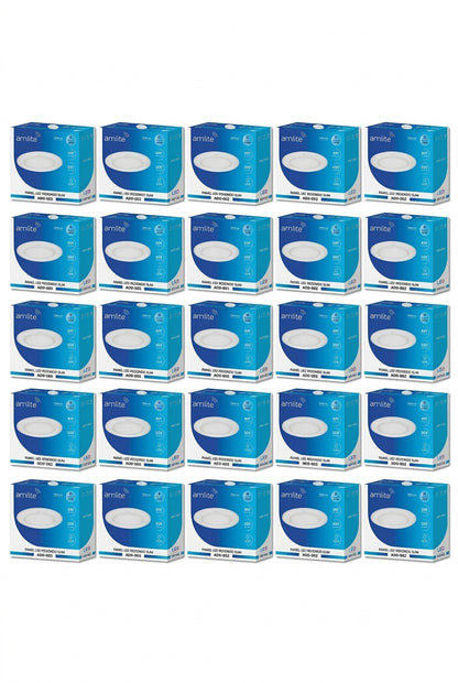 ADO-002 25 PIEZAS DE PÁNEL LED REDONDO SLIM 6W EMPOTRABLE BLANCO FRÍO