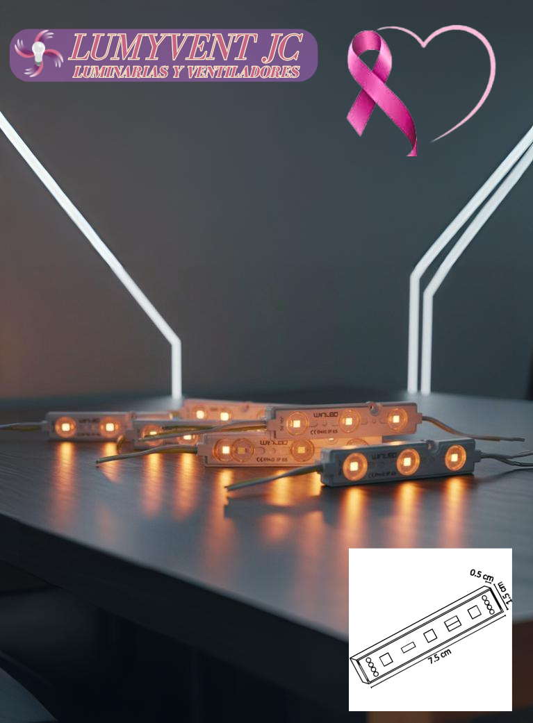 MÓDULO 3 LED SMD 2835 EXTERIOR AMARILLO
