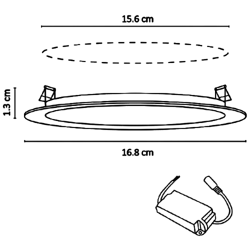 ADO-003 10 PIEZAS DE PÁNEL LED REDONDO SLIM 12W EMPOTRABLE BLANCO FRÍO