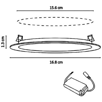 ADO-003 10 PIEZAS DE PÁNEL LED REDONDO SLIM 12W EMPOTRABLE BLANCO FRÍO