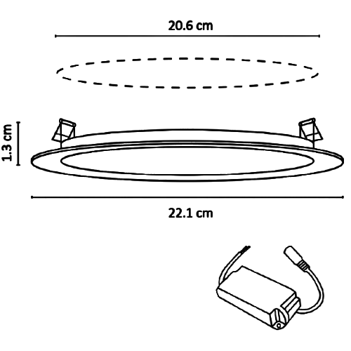 ADO-005 10 PIEZAS DE PÁNEL LED REDONDO SLIM 18W EMPOTRABLE BLANCO FRÍO