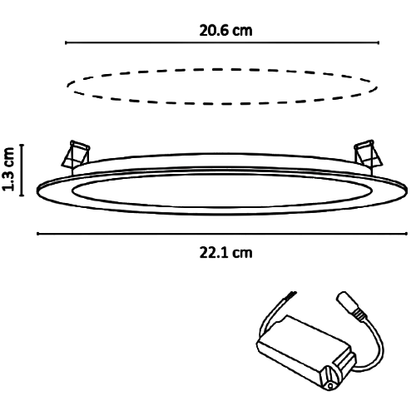 ADO-005 10 PIEZAS DE PÁNEL LED REDONDO SLIM 18W EMPOTRABLE BLANCO FRÍO
