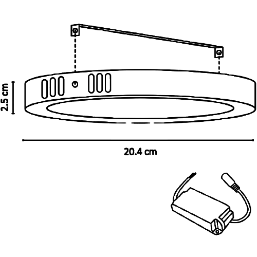 ADO-014 10 PIEZAS DE PÁNEL LED REDONDO SLIM 18W SOBREPONER BLANCO CÁLIDO