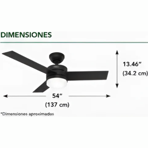 52858 Ventilador de Techo Exeter con Luz para Exterior 54 pulgadas - LumyventJC