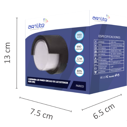 aADE-042 LUMINARIA LED ARBOTANTE CIRCULO BLANCO FRIO