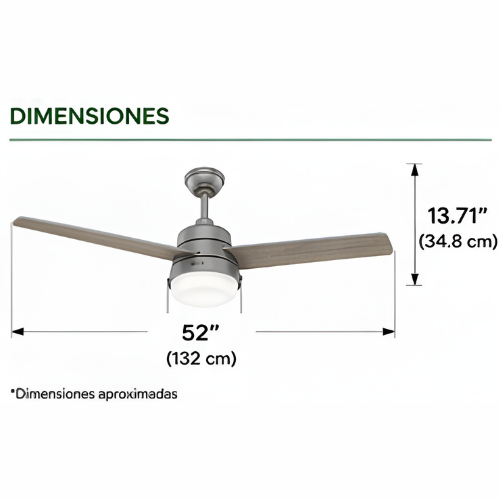 51734 Ventilador de Techo Aker Exterior con Luz 52 pulgadas - LumyventJC