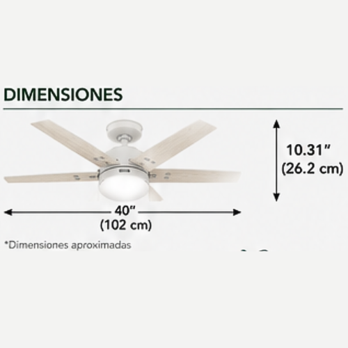 52597 Ventilador de Techo Spokane con Luz LED 40 pulgadas - LumyventJC