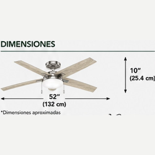 51754 Ventilador de Techo Khamsin con Luz LED 52 pulgadas - LumyventJC