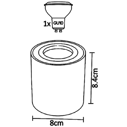 ADE-701 LUMINARIA CILÍNDRICO TECHO SOBREPONER BLANCO INTERIOR PARA GU10 - LumyventJC