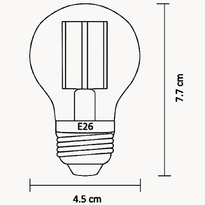 LAMPARA LED FILAMENTO G45 E26 2W LUZ AMBAR 1800K ARTLITE SKU: ALA-023 - LumyventJC