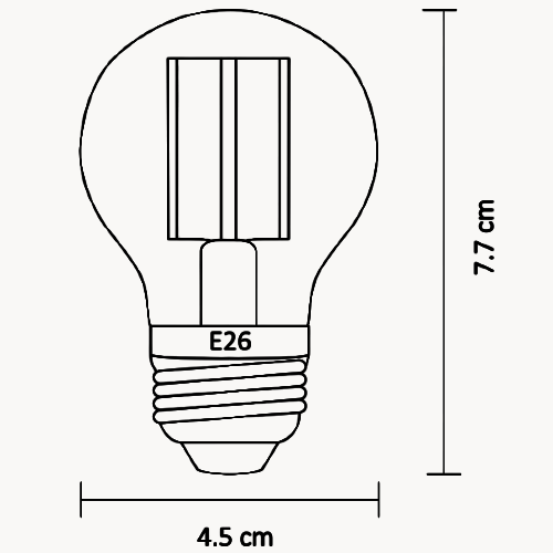 LAMPARA LED FILAMENTO G45 E26 2W LUZ AMBAR 1800K ARTLITE SKU: ALA-023 - LumyventJC