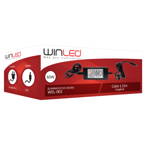 WEL-002 ELIMINADOR DE VOLTAJE CD 12V A 5AMP INTERIOR