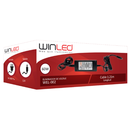 WEL-002 ELIMINADOR DE VOLTAJE CD 12V A 5AMP INTERIOR