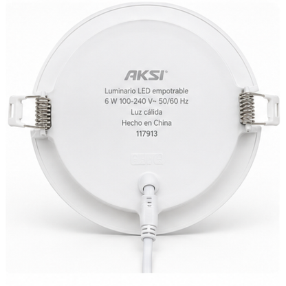 117913 LUMINARIA DE EMPOTRAR CIRCULAR 6W 3000K AKSI