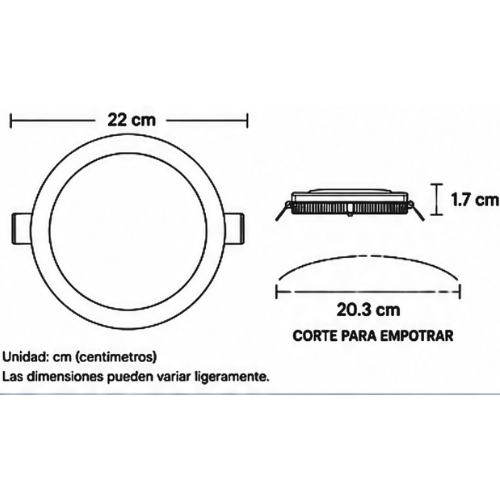117918 LUMINARIA DE EMPOTRAR CIRCULAR 18W 6500K AKSI