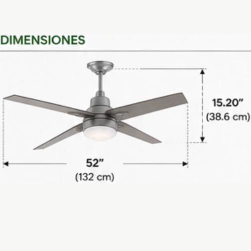 50392 Ventilador de Techo Apex II con Luz LED 52 pulgadas - LumyventJC