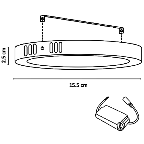 ADO-012 10 PIEZAS DE PÁNEL LED REDONDO SLIM 12W SOBREPONER BLANCO CÁLIDO