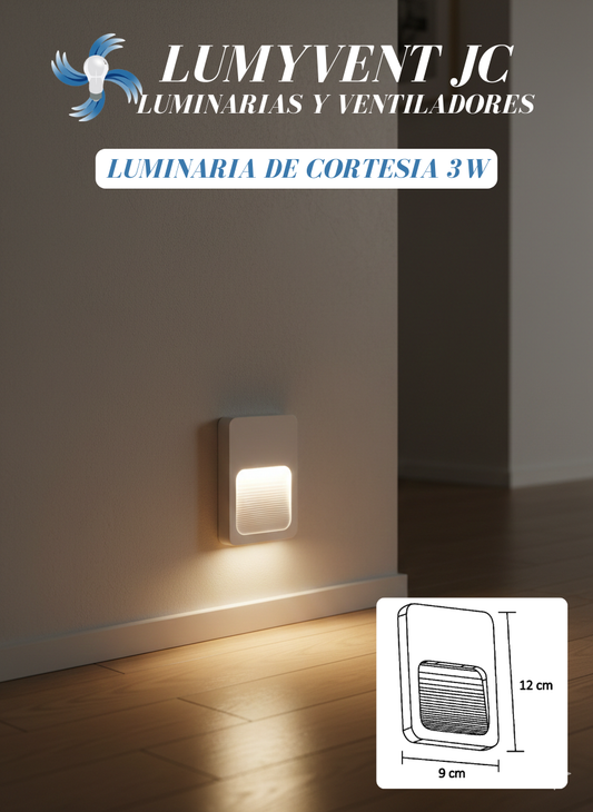 LUMINARIA DE CORTESIA COLOR BLANCO 3W BLANCO CALIDO