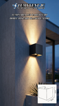 ADE-021 LUMINARIA LED PARED DOBLE CUBO NEGRO, ÁNGULO AJUSTABLE BLANCO CÁLIDO 6W - LumyventJC