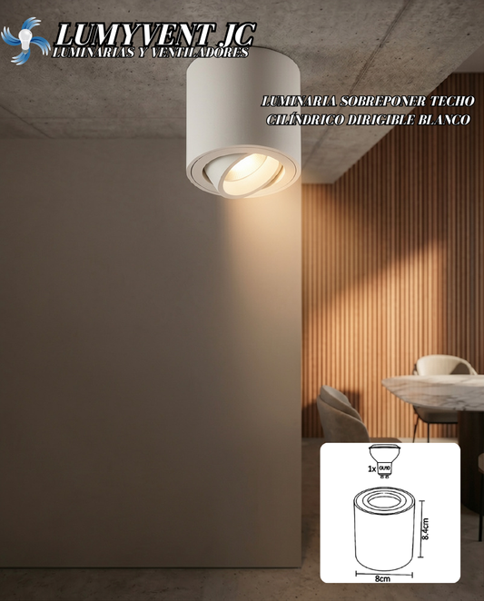 ADE-701 LUMINARIA CILÍNDRICO TECHO SOBREPONER BLANCO INTERIOR PARA GU10