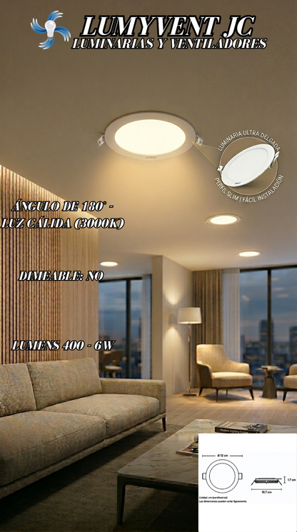 117913 LUMINARIA DE EMPOTRAR CIRCULAR 6W 3000K AKSI