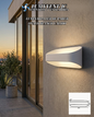 ADE-008 LUMINARIA PARED ÓVALO BLANCO EXTERIOR BLANCO CÁLIDO 12W - LumyventJC