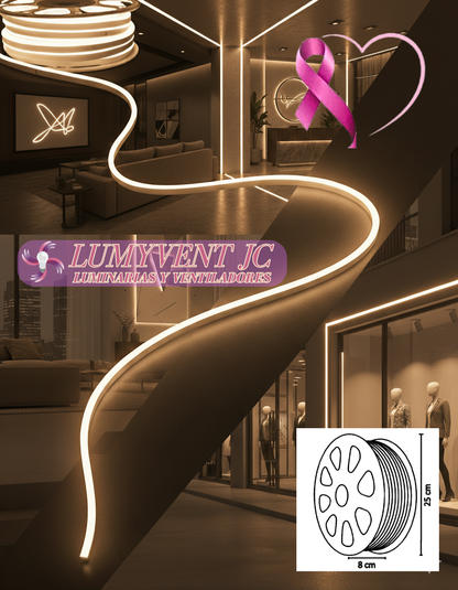 MANGUERA NEON DOBLE LED 2835 25M BLANCO CÁLIDO