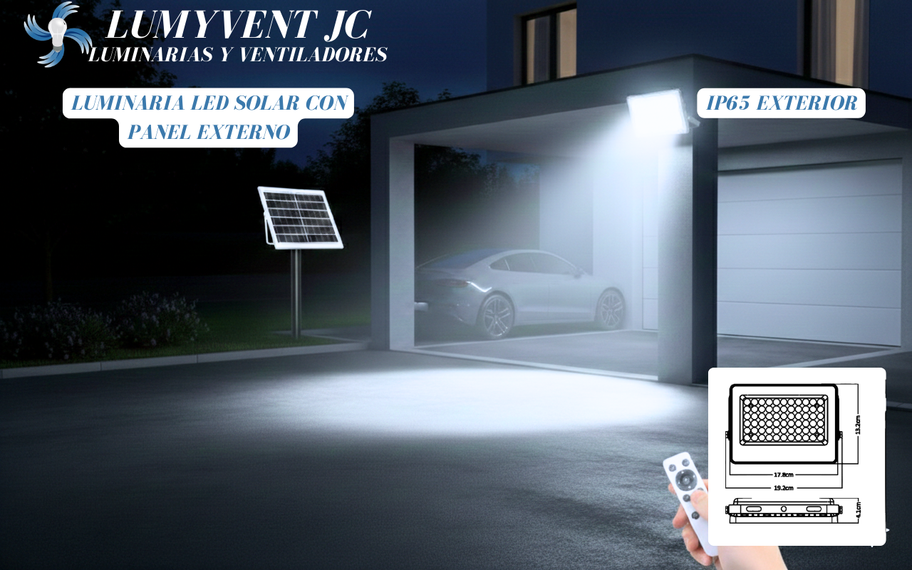 ASL-001 REFLECTOR LED SOLAR 1,000LM PANEL EXTERNO