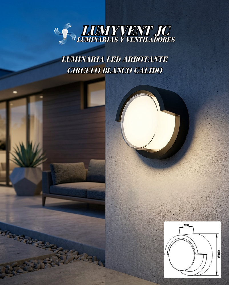 ADE-043 LUMINARIA LED ARBOTANTE CIRCULO BLANCO CALIDO