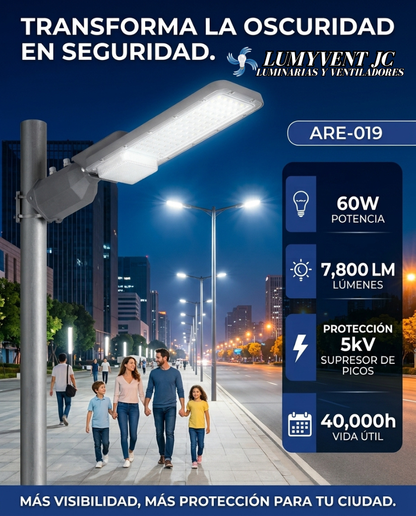 ARE-019 LUMINARIA PARA CALLE 60W BLANCO FRÍO