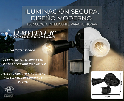 124925 Luminario con sensor de movimiento Blanco Sin Lamparas - LumyventJC