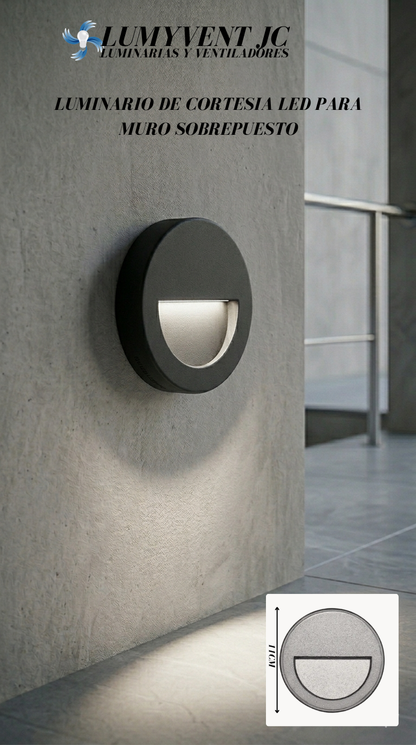 RP3NE/LD Luminario LED de pared redondo negro