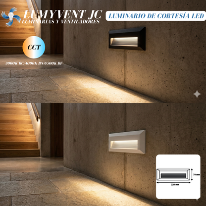 WL5NE Luminario de cortesía negro LED de 5W - LumyventJC