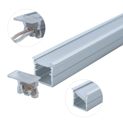 PLMX-250-1010-AL Kit de perfil lineal miniatura para muebles con cubierta ajustable