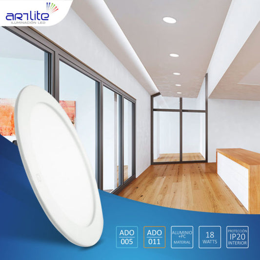 PANEL LED REDONDO SLIM 18W BLANCO CÁLIDO - LumyventJC
