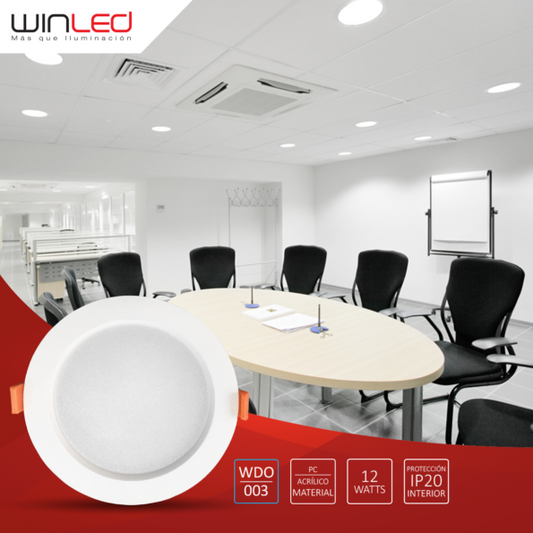 PÁNEL LED REDONDO SOBREPONER EMPOTRABLE BLANCO FRÍO 12W - LumyventJC