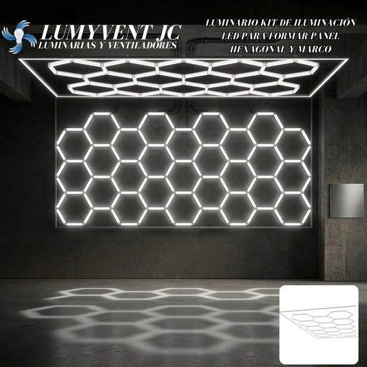 HP-LED-KIT LUMNARIO KIT DE OLUMINACION LED PARA FORMAR PANEL HEXAGONAL Y MARCO - LumyventJC