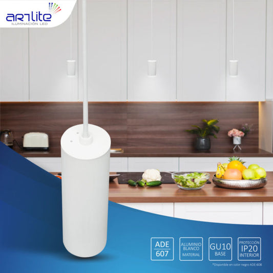 DECORATIVO COLGANTE CILÍNDRICO BLANCO INTERIOR PARA GU10 - LumyventJC
