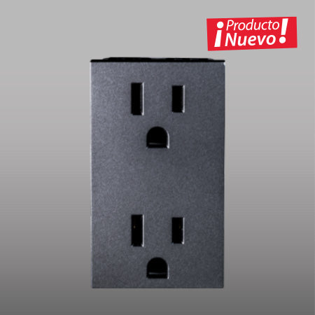 Receptáculo polarizado dúplex, con tierra.